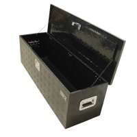 TOOLBOX4YOU Storage Box Chequer Plate Large Black Coated, 1230x380x380mm