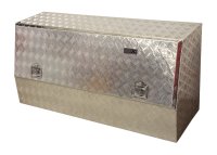 TOOLBOX4YOU Storage Box Chequer Plate With Door And Gas Springs, 1450x500x700mm
