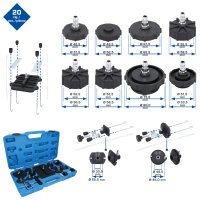 BRILLIANT TOOLS Universele Adapterset Voor Pneumatisch Remontluchtingsapparaat, 20-dlg