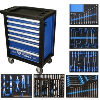 BRILLIANT TOOLS Tool Cart With 7 Drawers, 6 Drawers Filled In Foam Module, 473-Piece