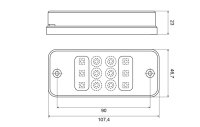 AEB Mistachterlicht Rood, Led, 108x23mm