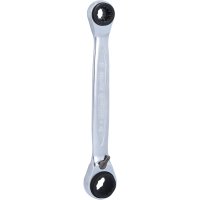 KS-TOOLS 4in1 Double Ring Ratchet Wrench, Switchable, 10x13x17x19mm