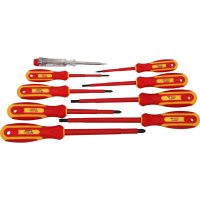 BRILLIANT TOOLS Vde Screwdriver Set (1000v), Slotted And Ph Phillips, 9-ply