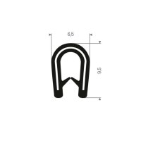 Kantprofiel Met Stalen Inlage 0,5-2,0mm, 6,5mm Breed X 9,5mm Hoog (5m)