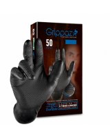 GRIPPAZ Nitrile Gloves With Fish Scales, Black, 7-s (50pcs)