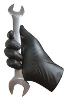 GRIPPAZ Nitrile Gloves With Fish Scales, Black, 7-s (50pcs)