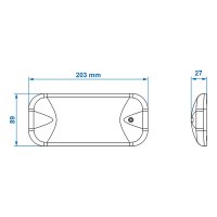 PROPLUS Opbouwlicht 12v, 30leds, 22x200x90mm