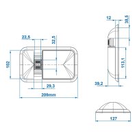 PROPLUS Opbouwlicht, 12v, 42leds, 220x127x38mm