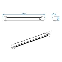 PROPLUS Opbouwlicht 12v, 20leds, 340x35x33mm