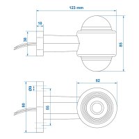 PROPLUS Feu De Position Avant Rouge/blanc Droit, 120mm