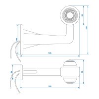 PROPLUS Feu De Position Avant Rouge/blanc Angulaire, 185mm