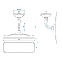 PROPLUS Rétroviseur Avec Bras Flexible 4cm Et Ventouse, 164x55mm