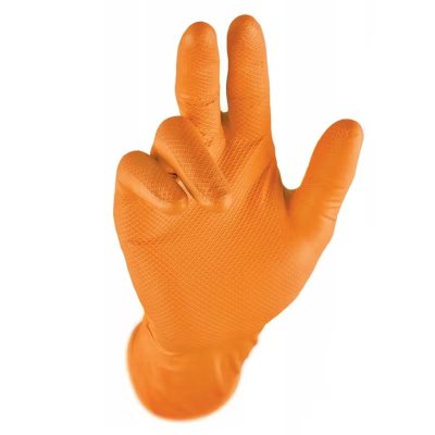 GRIPPAZ Gloves Orange With Fish Scale Texture, 9-l (50pcs)