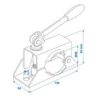 PROPLUS Kantelbare Klem 48mm Voor Neuswiel