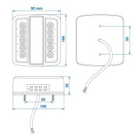 PROPLUS Achterlicht 4 Functies In Led, 98x105mm, Draadaansluiting