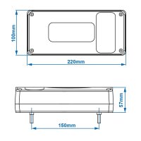 PROPLUS Feu Arrière Gauche 5 Fonctions, 215x100mm, Lampes 12v Incluses