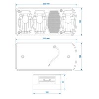 PROPLUS Taillight Right 6 Functions, 222x100mm, Incl 12v Bulbs