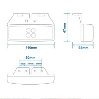 PROPLUS Markeringslamp Led Met Houder, 12/24v Wit 110x40mm 