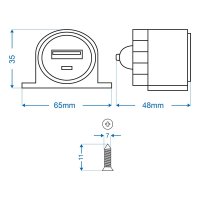 SINATEC Surface-mounted car electric socket with USB input 12v/24v