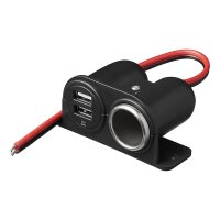 SINATEC Surface Mount Car Cigarette Lighter Socket+2xusb, 12v/24v