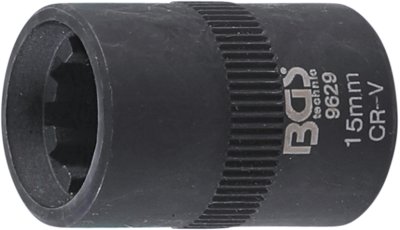 BGS TECHNIC 1/2" Brake Caliper Socket Wrench 10-sided 15mm