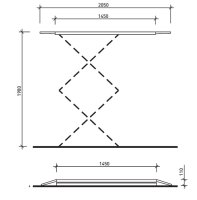 REQUAL REQ1010 | REQUAL Pont élévateur à Ciseaux 3t Triphasé (3x400v)|incluant Le Montage Et L'inspection