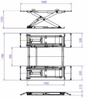 REQUAL Req1016 | REQUAL Mobiele Schaarhefbrug 3t Monofasig (230v) |inclusief Montage En Keuring