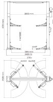 REQUAL REQ1017 | REQUAL Pont élévateur à 2 Colonnes 3,7t Sans Raccordement Au Sol (400v) | Montage Et Inspection Inclus