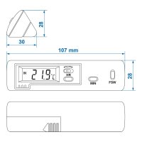 PROPLUS Thermomètre Numérique Intérieur/extérieur, 107x28mm
