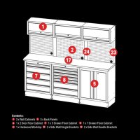 BUNKER Modulaire Opbergcombinatie Met Hardhouten Werkblad, 14dlg | 04411