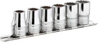 FACOM 1/2" 12-sided Sockets Sets On Rail, Inch Sizes, 6-piece | FACOM S.41u