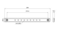 AEB Markeerverlichting Led Wit, 12/24v, 238x20,6x10,4mm