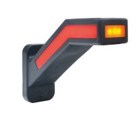 AEB Breedtelicht Led Rechts, 12/24v, 58x185x146mm, Rood/wit/oranje