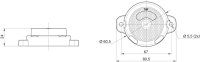 AEB Rond Markeerverlichting Led Wit Met Beugel, 12/24v, 60,5mm