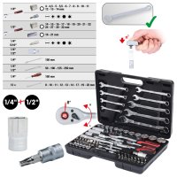 KS-TOOLS 1/4"+1/2" Socket Wrench Set, 82-piece