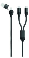 2GO Duo Câble De Charge Usb Type Usb/usb-c -> 2x Usb-c, 120cm, Noir