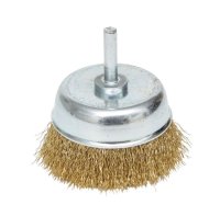 DRAPER Brass Cup Brush On Pin 6mm - Ø 50mm