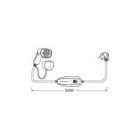 OSRAM Ev Laadkabel Auto 7 Pin Type 2 Naar 230v, 6-16a 1 Phase (5m)