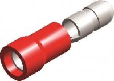 Kabelschoen Rood Man Rond 4,0mm (50st)