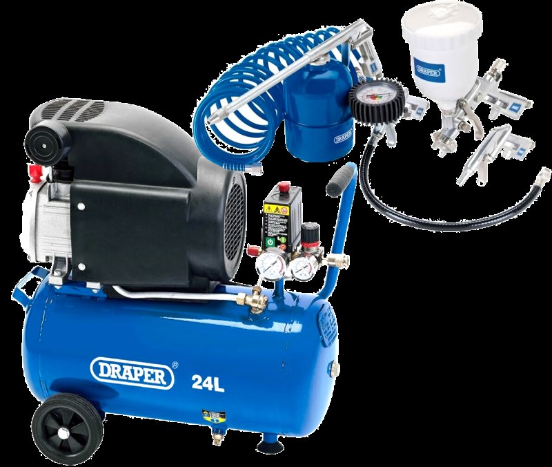 draper-compressor-230v-2pk-24l-gratis-5-delig