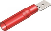 Thermoseal Kabelschoen Plat Rood Man Vlak 6,3mm (50st)