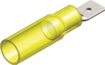 Thermoseal Cable Terminal Flat Yellow Male 6.3mm (25pcs)