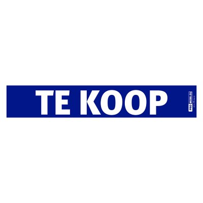 Verkoopsticker 'te Koop', Voor Voorruit Auto, 475x80mm, 10st