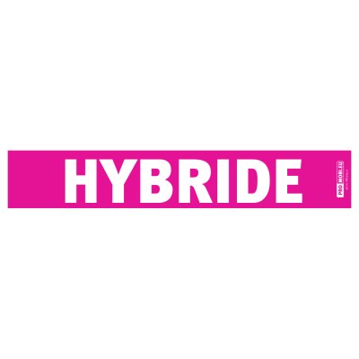 Verkoopsticker 'hybride', Voor Voorruit Auto, 475x80mm, 10st