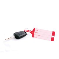 Plastic Sleutellabel Voor Autosleutel, Rood, 100st