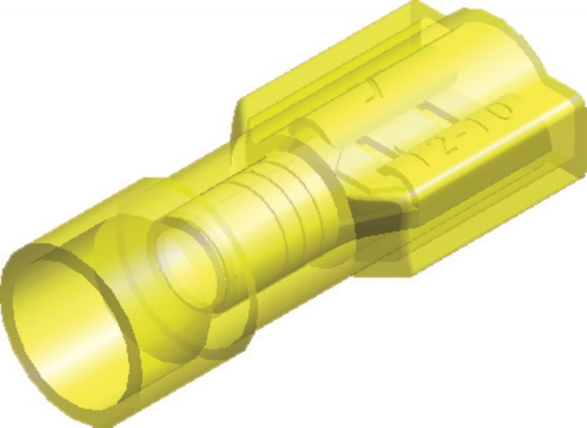 Kabelschoen Geel Man 6,3mm (25st)