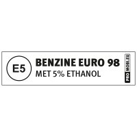 Sticker Brandstof Benzine E5, 60x15mm, 50st