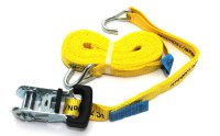 ALCA Suspension belt, 1x 6m, 1.5 Ton, Ratchet, 2x Double J-hook, Yellow