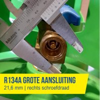 Adapter Verloopstuk Gasfles Koudemiddel Aircogas R134a, 21,6mm
