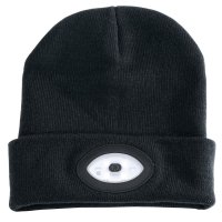 DRAPER Muts Met Zaklamp, 100lumen, Oplaadbaar, Zwart DRAPER Muts Met Zaklamp, 100lumen, Oplaadbaar, Zwart